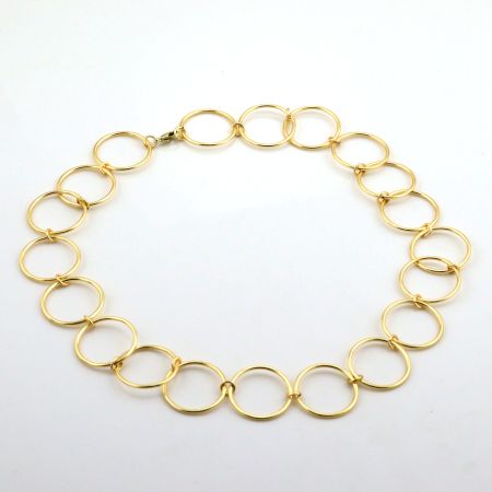 22k GP Circle choker Necklace for women, Brass Handmade jewelry Manufactuer